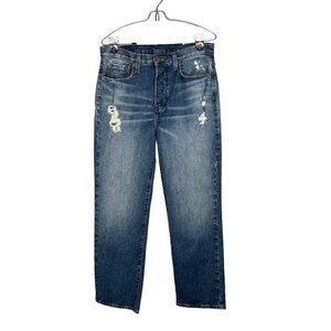NWOT Modern American‎ Ludwig High Rise Button Fly Jeans Indigo Straight Leg 27